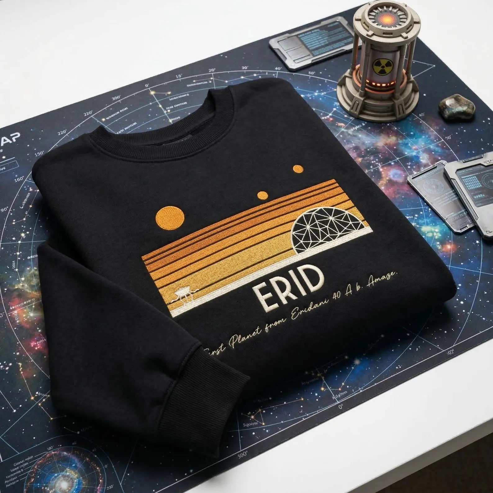 Embroidered Erid Planet Crewneck Sweatshirt, Project Hail Mary Sci-fi Bookish Apparel