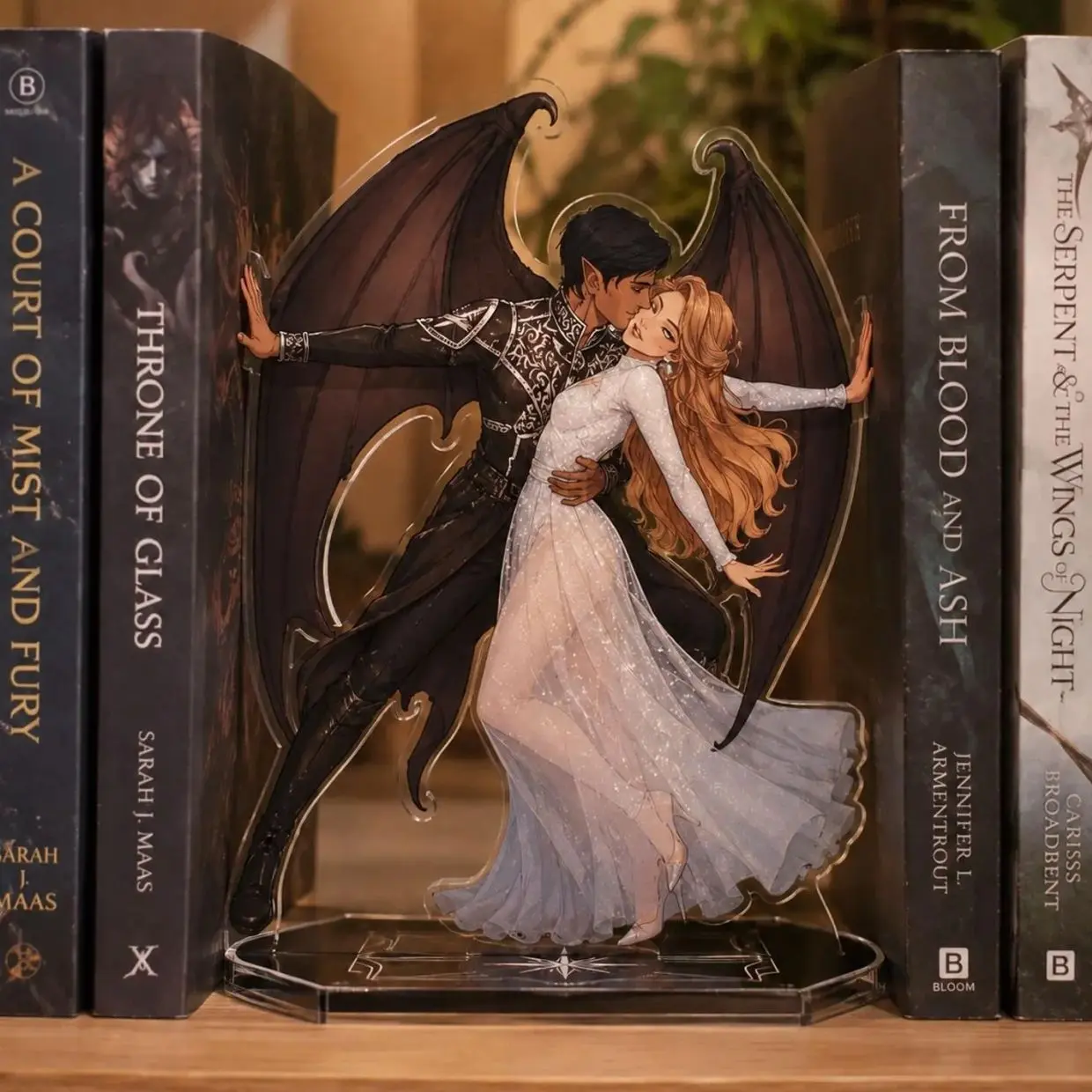 Fantasy Acotar Acrylic Bookend Standee, Romantasy Bookshelf Decor, Couple Book End Display