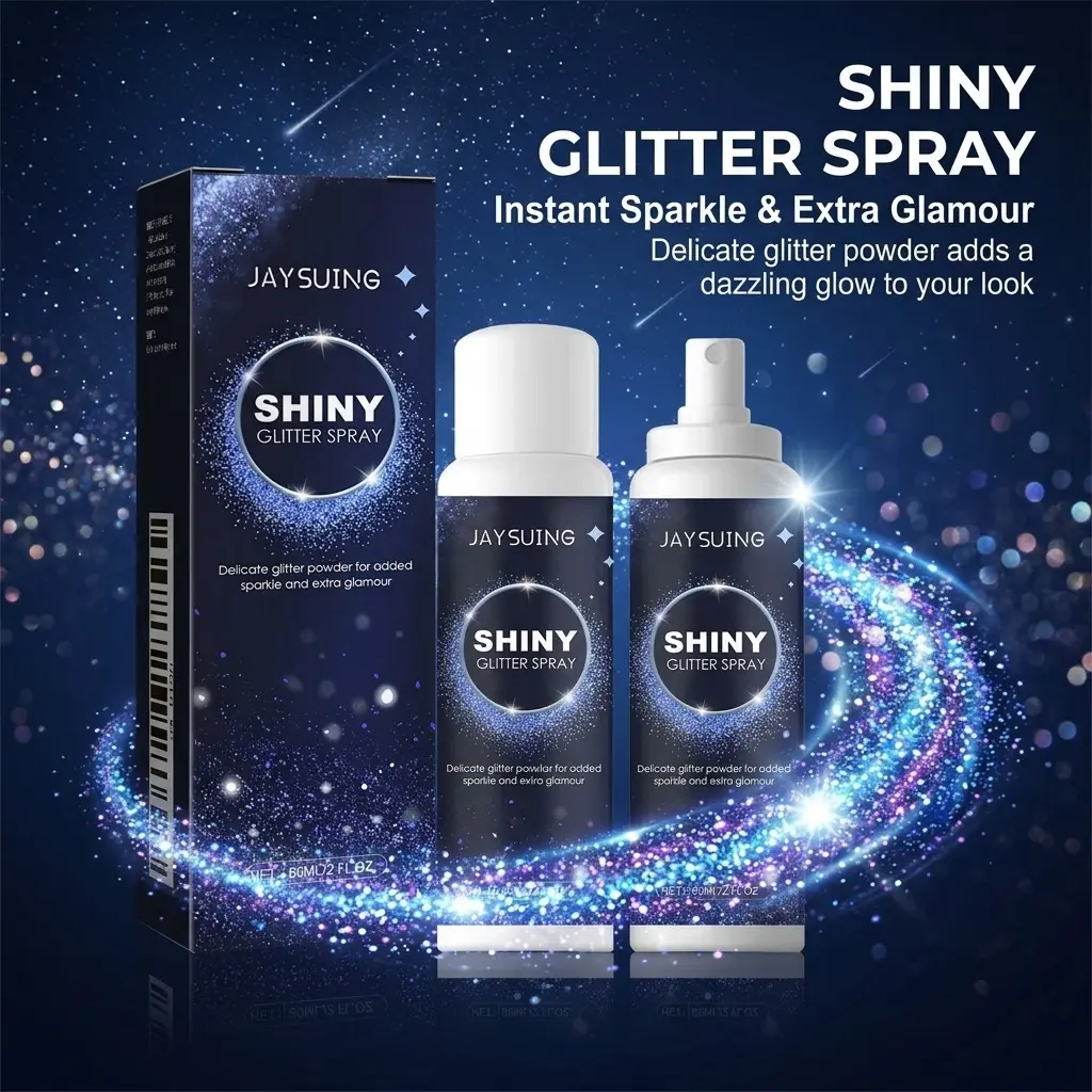 Brightening Glitter Spray for Collarbone and Hair, Highlighter Spray Powder for Halloween Party and Club Outfit