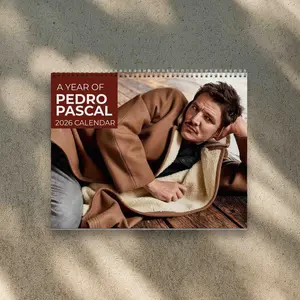 A Year Of Pedro Pascal 2026 Calendar - Celebrity Merch, Christmas Gift | Home Decor, Office Decor - Fan Gift, Unique Holiday Gift