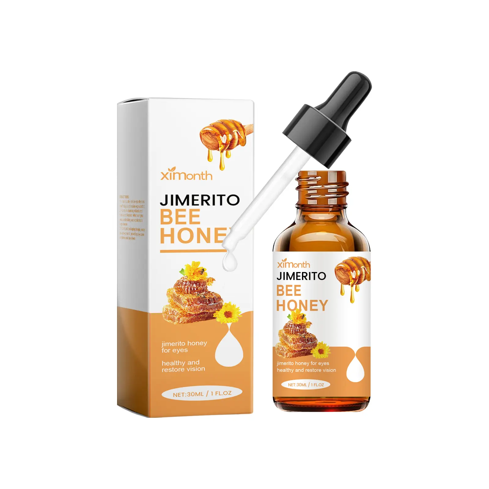 Jimerito Honey For Eyes [Ximonth] Perfect for dry eyes, eye floaters, and sticky eye build-up. This fast-acting daily eye care solution helps soothe dryness, refresh tired eyes, and nourish the delicate eye area| honey eye serum