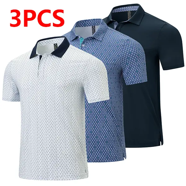 TBMPOY Men's Short-Sleeve Polo Shirts, 1-3 Pack Contrast Collar Stretch Quick-Dry Tops for Work, Travel, Outdoor Activities, Father's Day Gift, Polo Shirt,clothes for back to school,first day of school outfits