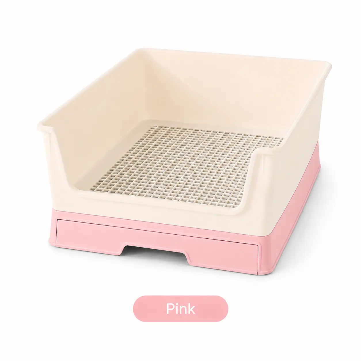 Large Rabbit Litter Box with Grate & Pullout Drawer