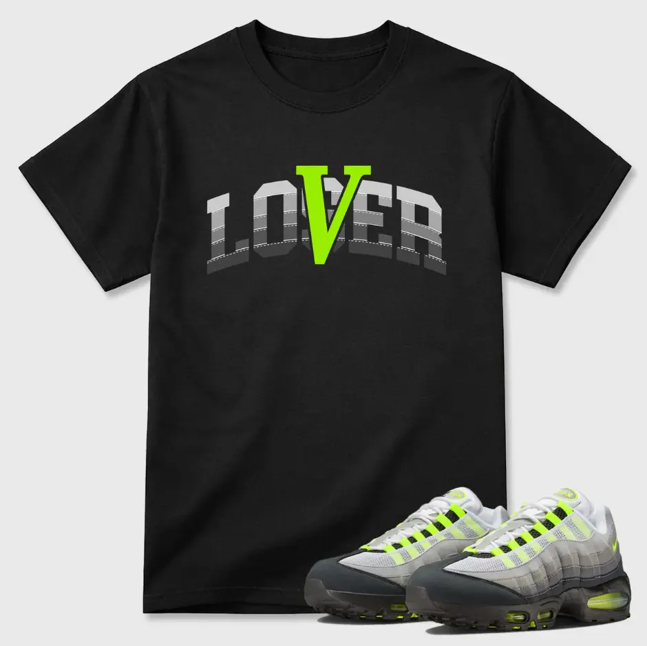 Loser Lover Varsity Shirt to Match Neon Green Sneakers, Black Streetwear Graphic Tee, Air Max Outfit Shirt, Unisex Urban T-Shirt