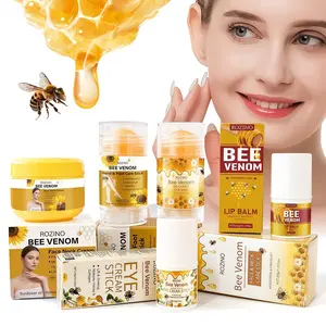 ROZINO 5-Piece Bee Venom Skin Care Gift Set - Beauty Products for Women, Hydrating Firming Lifting Balm for Face, Neck, Eye & Lip, Anti-Aging Repair Stick for Tech Neck & Fine Lines, Intensive Moisturizer for All Skin Types, Summervibes Oil yellow