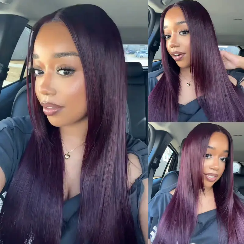 Purple, lilac, and blue ombré lace front wig Swiss - TikTok Shop display picture 1