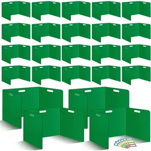 24Pack 14×17.5×14Inch Desk Dividers Durable Waterproof Plastic Privacy Shields Test Dividers Classroom Privacy Boards for Student School Study Supplies 24PCS Green