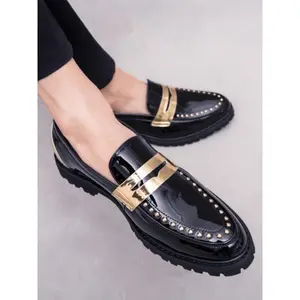 Men'sFashionablePULeatherLoafers,CasualComfortableRoundToeSlip-onLoafersforDailyWear,MaleAll-matchShoesforDailyWear