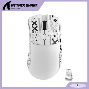 ATTACK SHARK R1 Ultralight 59g Wireless Gaming Mouse,PixArt PAW3311 Optical Sensor 18K DPI,2.4Ghz/BT5.2/Wired Computer Mice with Programmable Buttons for PC/Laptop/Win/Mac