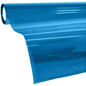 Colorful Transparent Vinyl  Window Tinting 30 Inch x 60 Inch 2 Roll Pack (Blue)