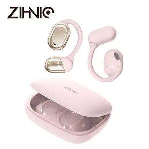 ZIHNIC Open Ear Wireless Headset with Mic OWS Bluetooth Earbuds Noise Cancelling Low Latency for Office Driving Calls