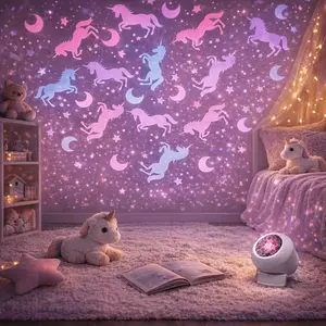Unicorn Rotating Projection Light, Starry Projector, Lights Projector, USB Powered, 360° Adjustable, Projects Romantic Unicorn Patterns, Creates Warm Atmosphere, Suitable For Bedroom, Valentine's Day Gifts, Interior Decoration, Atmosphere Night Light