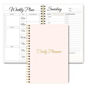 Daily Weekly Planner Notebook, 1 Count Spiral To Do List Notebook with Hourly Schedule, Budget Plan, Meal Plan, Office Stationery & Supplies
