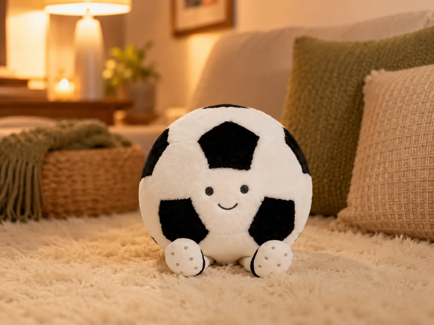 Jellycat Amuseables Sports Soccer Ball Plush Toy, Soft Football Stuffed Animal, Cute Gift for Kids and Soccer Fans