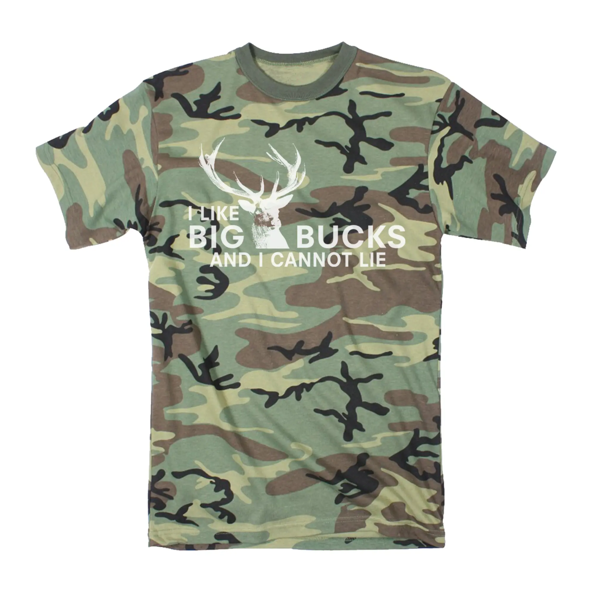Mens I Like Big Bucks and I Cannot Lie T shirt Funny Deer Hunting Hunter Gift Mens Funny T Shirts Cool Vintage Fashion T-Shirt Gift Classic Menswear Funny Hunting Short Sleeve Novelty Tees for Guys Camo