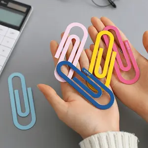 2/4/6/8pcs Cute Colorful Small Large Metal Paper Clip Bookmark Kawaii Multifunctional Stationery Paperclips Planner Clips Office School Supplies
