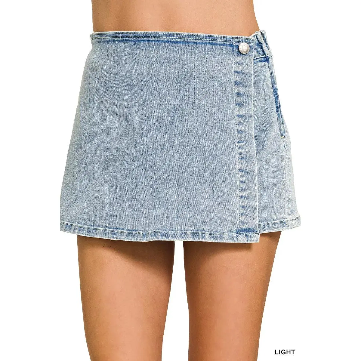 Denim Wrap Skort