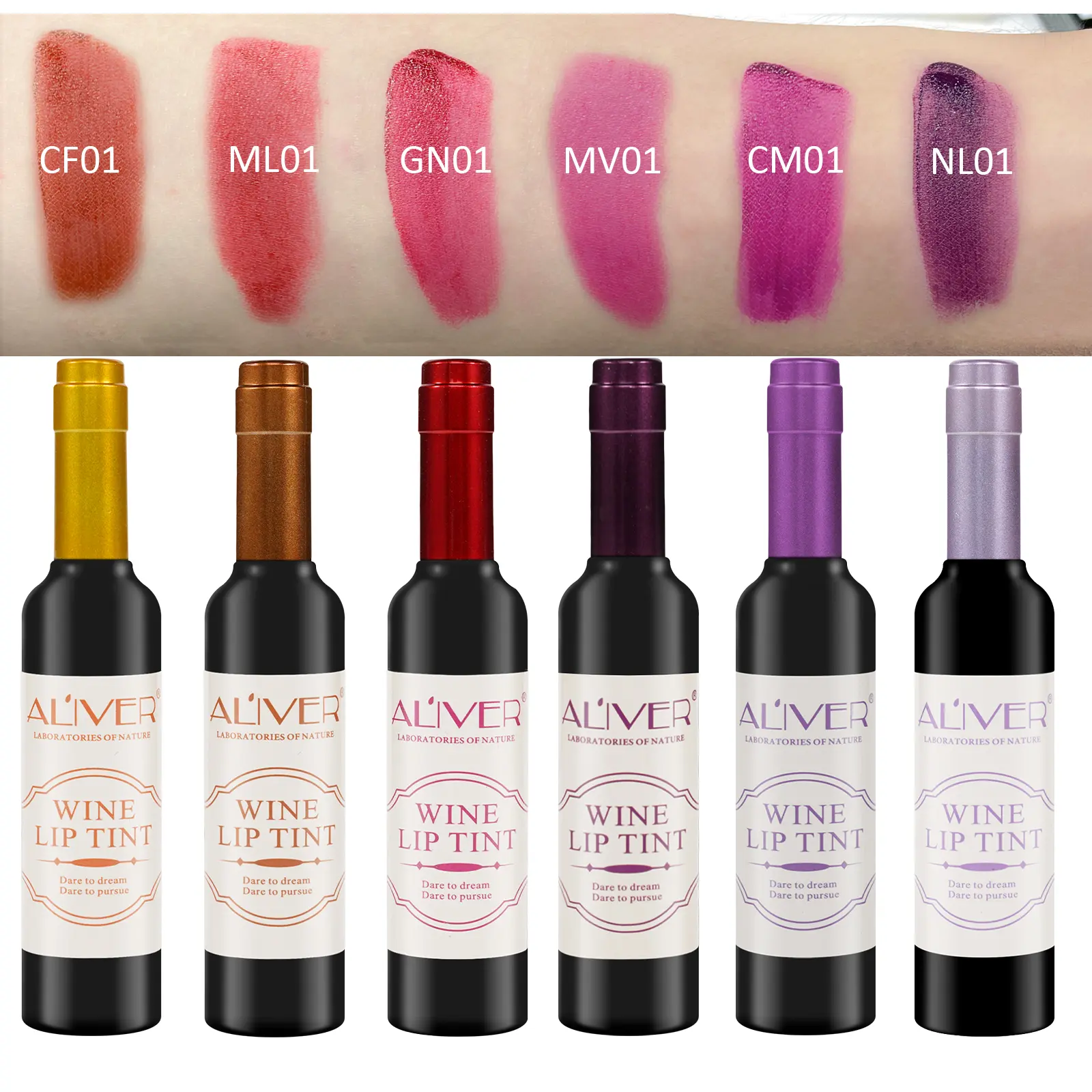 Aliver Matte Liquid Lip Tint Set - 6 Shades Multi-Pack Normal Wear Lip Product, Long-Lasting, Weightless, Waterproof Cosmetic Makeup, 6 Shades Lip Tint Set sohochic