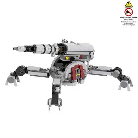 Moc AV-7 451pcs Anti-Tank Cannon Building Model, Sci-Fi Heavy Gun, Quad-Legged Tower, Holiday Gift, Kids Toy, Desktop Decor Collection, Building Blocks, Building Block Set, Building Sets