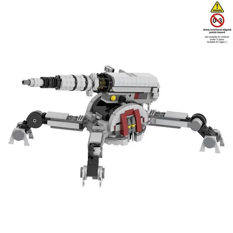 Moc AV-7 451pcs Anti-Tank Cannon Building Model, Sci-Fi Heavy Gun, Quad-Legged Tower, Holiday Gift, Kids Toy, Desktop Decor Collection, Building Blocks, Building Block Set, Building Sets