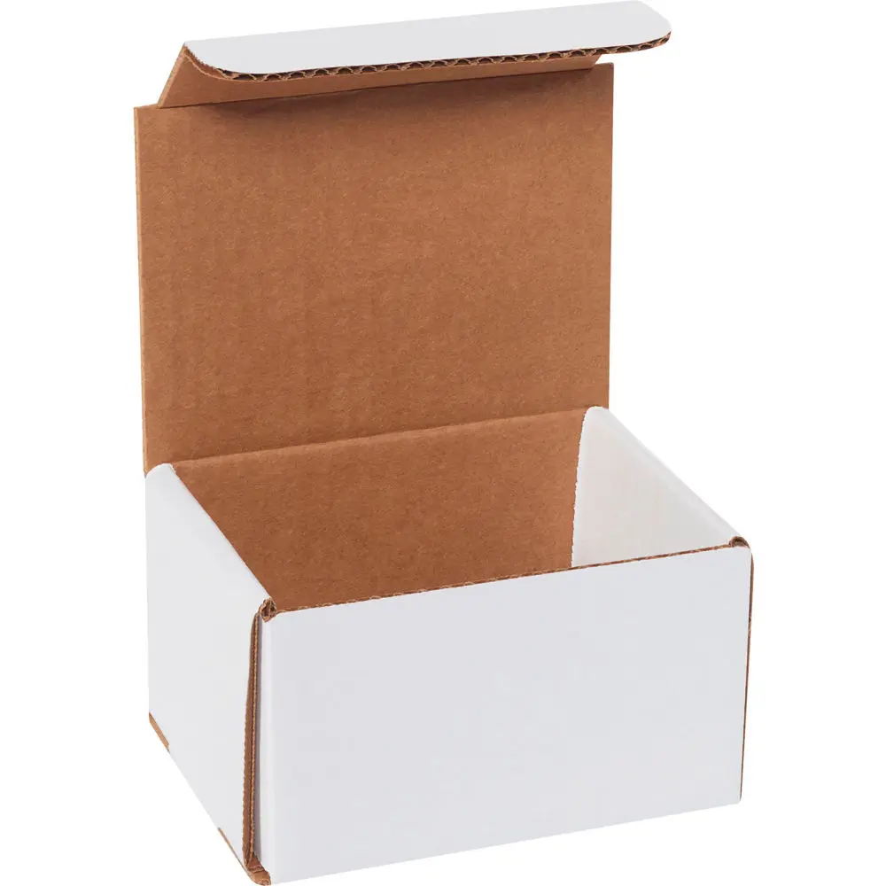 Global Industrial B40159 Super-Strong Lightweight Double-Wall White Cardboard Self-Sealing Envelopes & Postal Supplies - 5x4x3 in, Pack of 50, No Tape/Glue/Staples Needed, Postage-Friendly, Recyclable Office Delivery Boxes