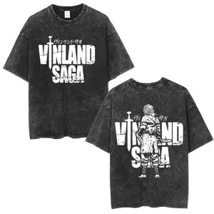 Washed Vintage Anime Vinland Saga Thorfinn You Are Not My Enemies I Have No Enemies T Shirt Men Casual Cotton Oversized T-shirts 8