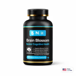 BNH Brain Blossom Edible Nootropic Dietary Supplement for Adults - Healthcare, Fitness Support - Focus, Memory, Mental Clarity, Fog Clearing, Concentration Aid with Lion's Mane, Reishi, Saffron, Ginseng - 180 Capsules Ultra Natural Wellness