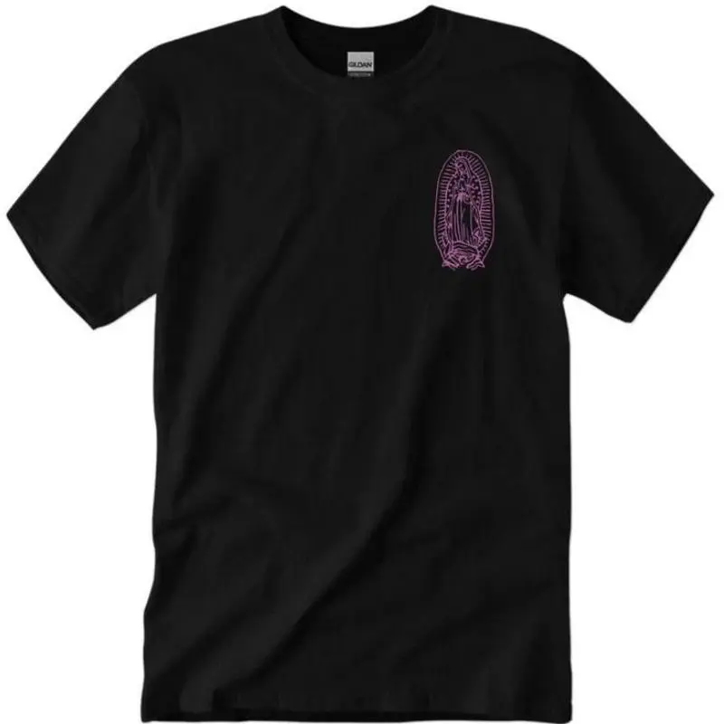 Virgen de Guadalupe T-Shirt Comfort Cotton Tee Round Neck Casual