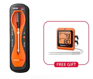 Dealsforyoudays-ThermoPro TempSpike Plus TP970 Wireless Meat Thermometer with Upgraded Probe, Bluetooth Cooking Thermometer for Kitchen, Outdoor Grill, Smoker, BBQ, Oven , Kitchenware, summerwins(TP970-g)