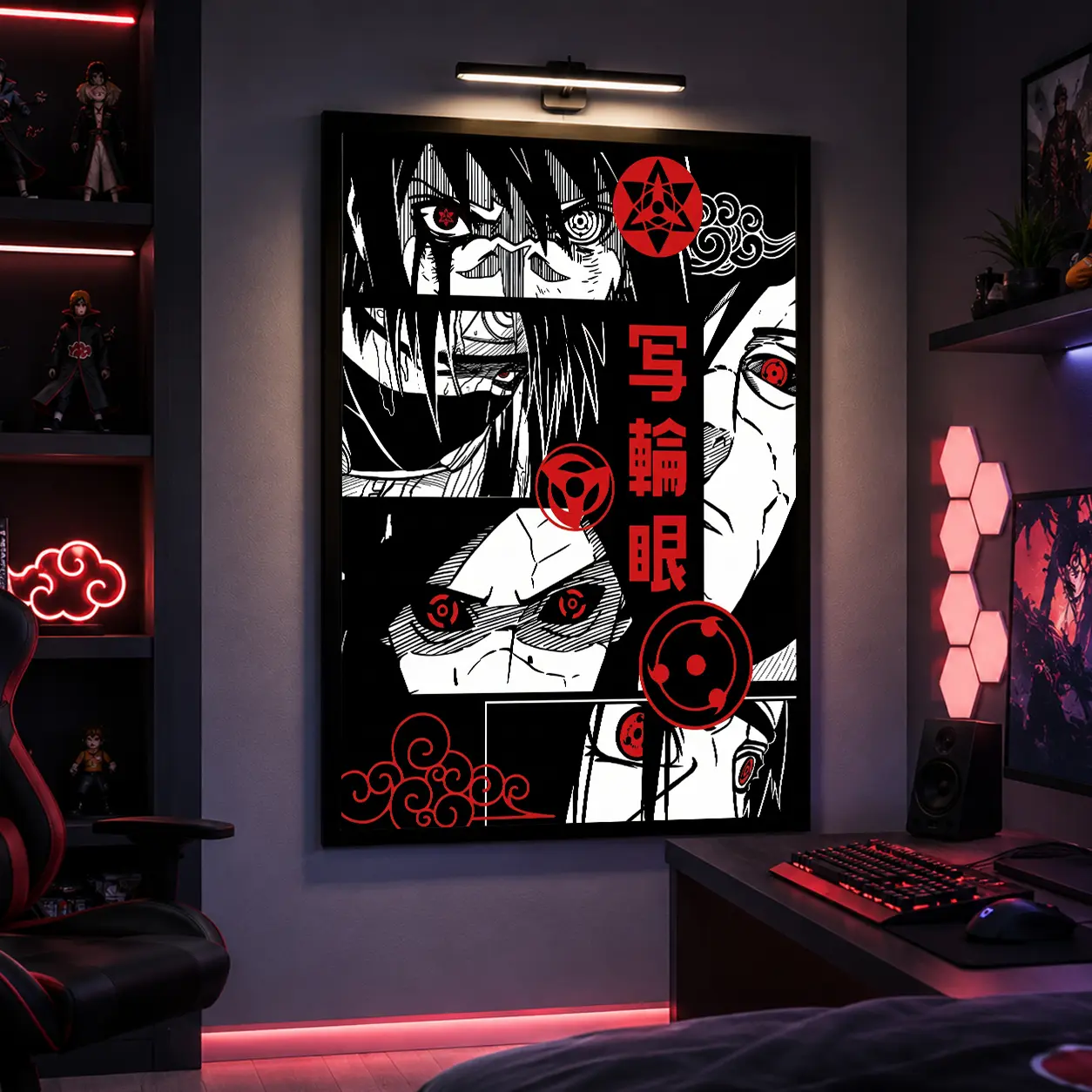 Japanese Anime Naruto Manga Art Decor Poster, Sasuke & Itachi Wall Art Decor For Home Bedroom Dorm Living Room Gaming Room Office, Naruto Gift