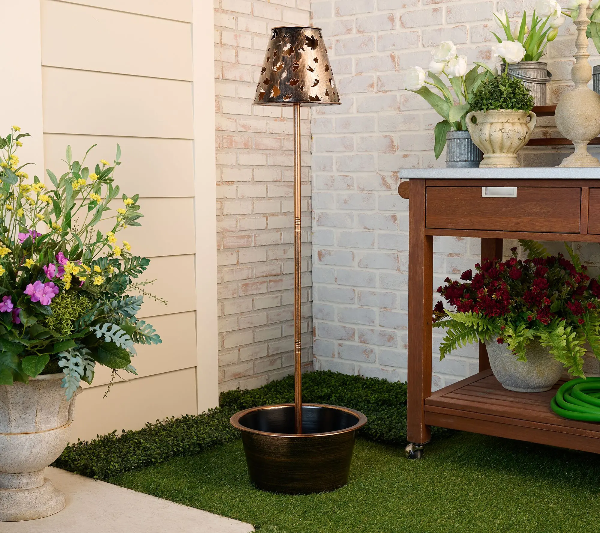 Girl Next Door Illuminated Fall Harvest Lamp with Planter