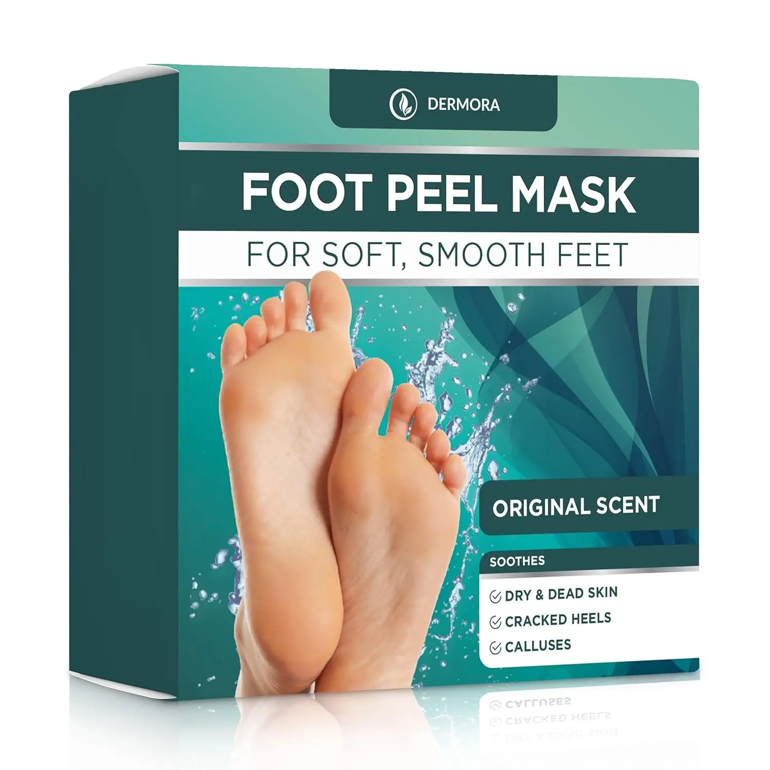 DERMORA Original Foot Peel Mask, 2 Pairs, Exfoliating Foot Mask for Dry Feet