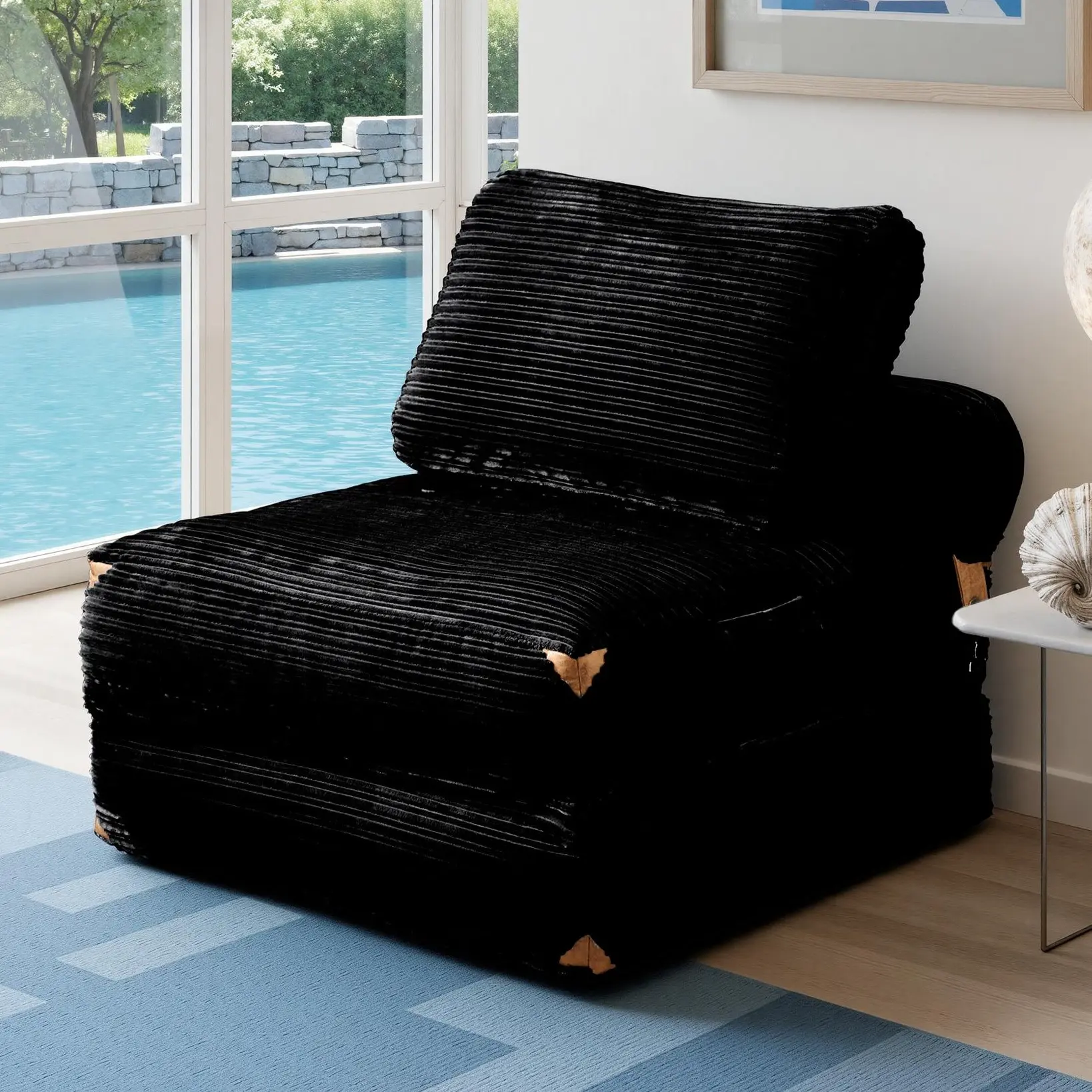CAODOC Folding Sofa Bed with Pillow, Convertible Sleeper Chair with Back Support, Corduroy Portable Fold Out Chair Bed, Comfy Floor Sofa Lounge for Living Room, Single
