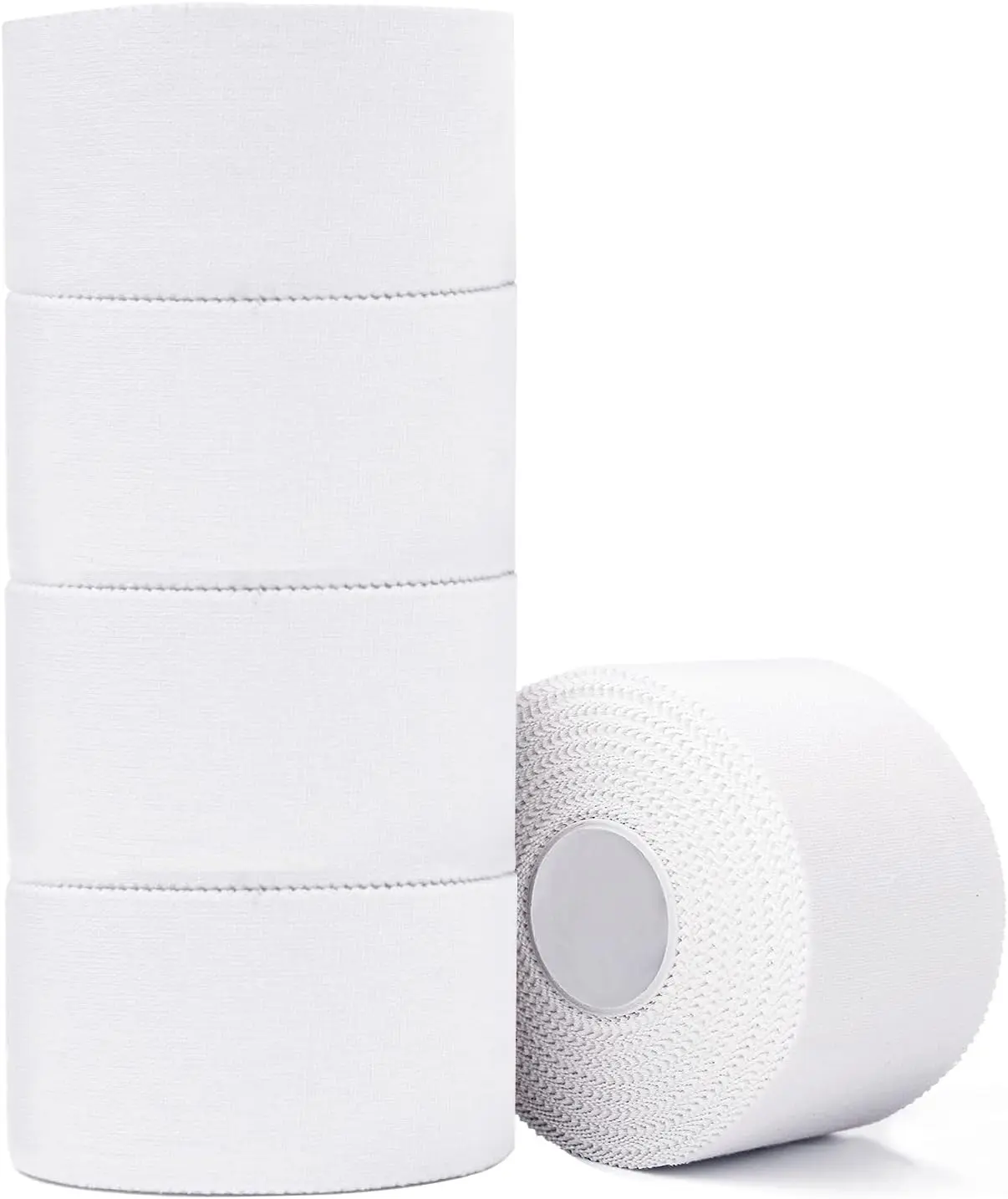 5 Pack White Sports Tape,Very Strong No Sticky Residue Wrist Ankle Tape for Gymnastics Boxing Lacrosse Climbing Hockey Bat