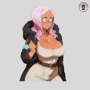 Pink Hair Anime Girl Sticker Cute Shy Expression Soft Style Waifu Decal Laptop Water Bottle Decor
