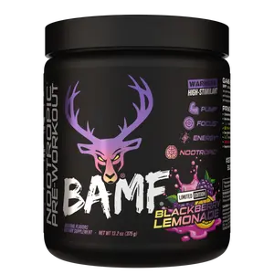 Bucked Up BAMF Pre-Workout [30 Servings] Supplement Fitness High-Stim Nootropic Powder with 333mg Caffeine for Energy & Focus - Optimum