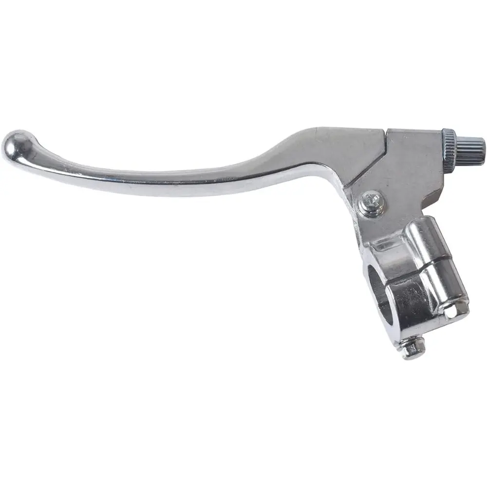 Silver Left Brake Handle Clutch Lever Perch Replacement Motor Parts Accessories For 98cc, 196cc, 5.5HP, 6.5HP Mini Bikes & Motorbikes (Coleman CT200U, BT200X, Trail 200, CC100X, CT100U, Baja Motovox, SSR125, CRF, XR70, XR80, XR200, Yamaha Pit Dirt Bikes)