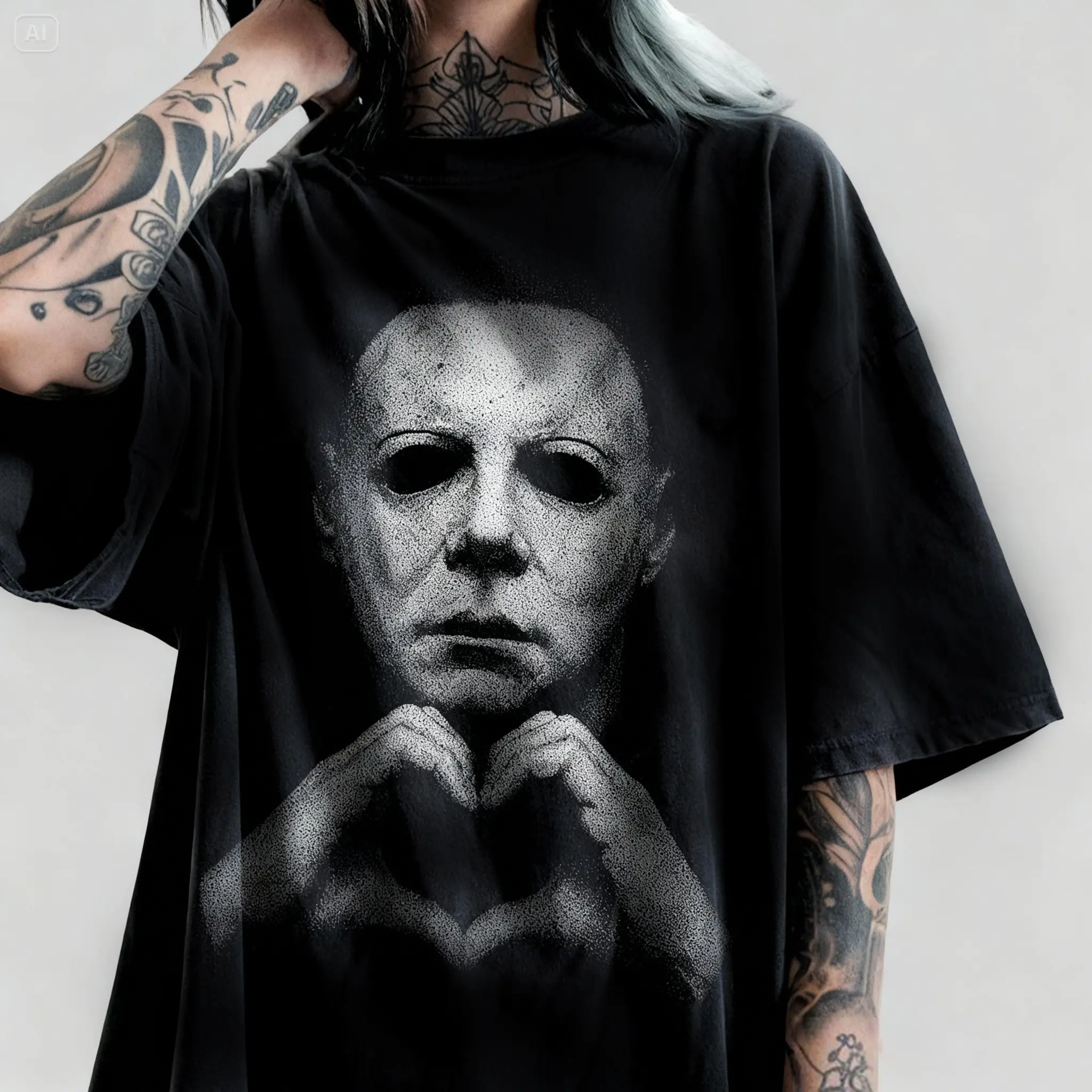 Michael Myers Heart Shirt, Horror Movie Tee, Halloween Gift, Slashers Tshirt, Retro Graphic, Spooky Season, Unisex T-shirt