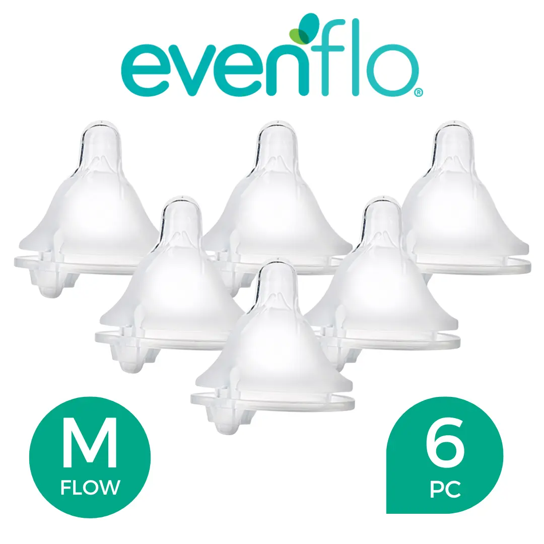 Evenflo Balance + Wide Neck MEDIUM FLOW Nipple OFFICIAL RETAILER, GLASS BOTTLE COMPATIBLE