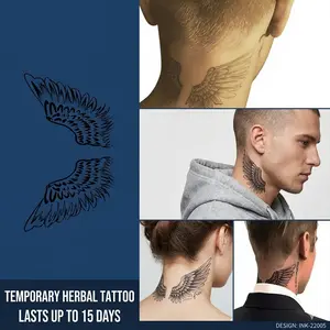 believer Angel Wings Temporary Tattoo – Get His Iconic Back of Neck Design Without the Pain or Commitment, Waterproof & Lasts 1-2 Weeks