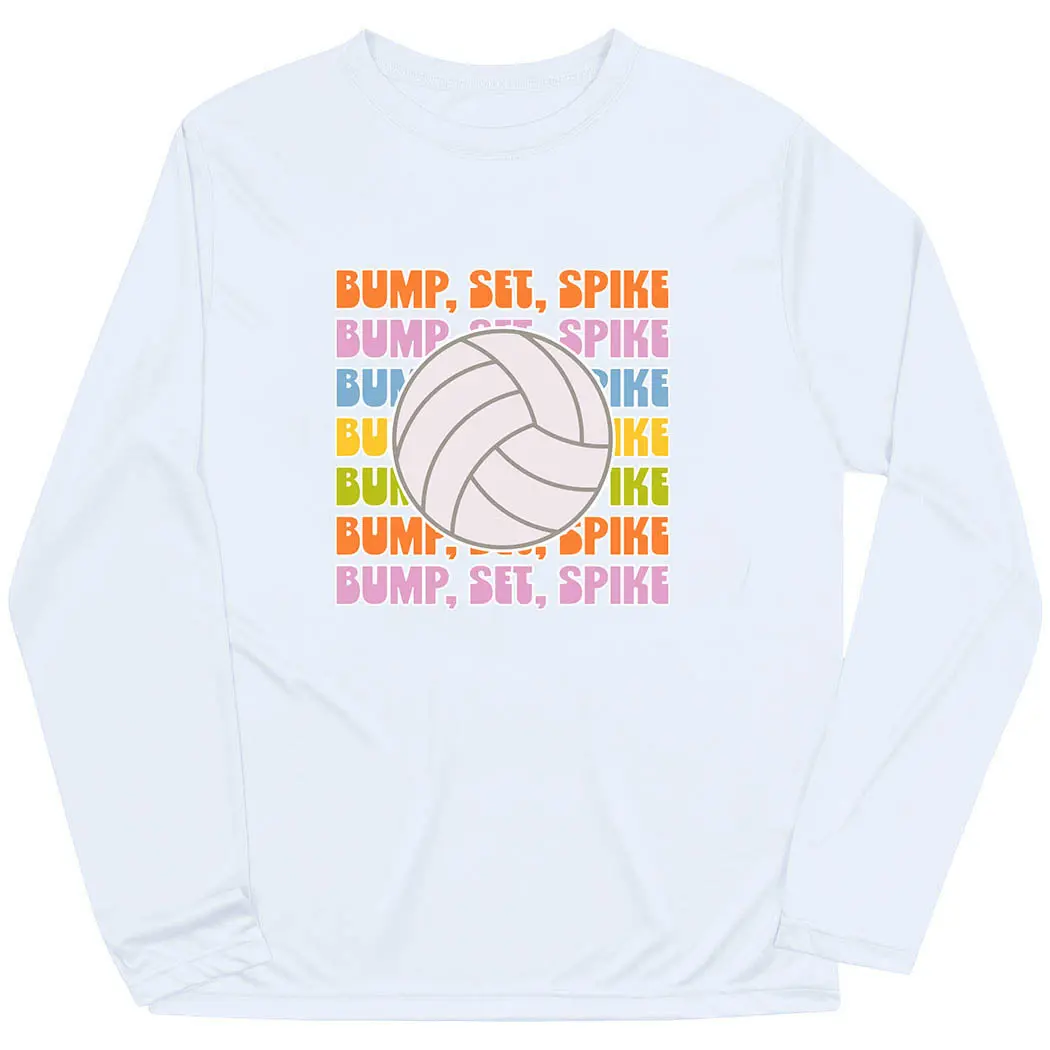 Volleyball Long Sleeve Performance Tee - Sporty Sports Tops, Volleyball Number Graphic Men's Long Sleeve Tee, Ideal for Bump, Set, Spike, Volleyball Number Graphic Men's Long Sleeves Sport T-Shirt