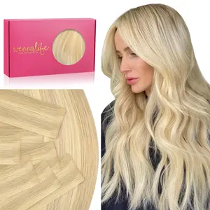 WENNALIFE Invisi Edge Tape in Hair Extensions Human Hair 14-24 Inch 50g 20pcs (MIX Includes 10pcs Invisi Edge & 10pcs Classic) Natural Black Invisible Luxury Remy Hair Natural Tape Ins Straight