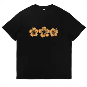Hibiscus Flower Graphic T Shirt Retro Tropical Print Trendy Casual Beach Wear Gift for Her Women Teens