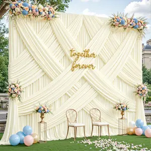 4x10FT Curtain Backdrop  Wrinkle-Free Polyester Drapes for  Graduation Decorations Baby Shower Birthday Wedding Stage Pink Party and Photography Backgrounds and Home & Wall Hanging Backdrop Supplies