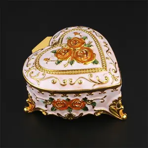 Heart Shaped Jewelry Storage Box, Luxury Rose Pattern Design Jewelry Organizer, Jewelry Gift Box for Proposal & Home Decor, Jewelry Boxes