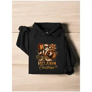 MTM112 Have A Melanin Christmas African American Hoodies, Santa Afro Proud Hoodies, Santa's Favorite For Afro Hoodies, Xmas Black Santa Claus Hoodies, Afro Santa Merry Christmas Hoodies
