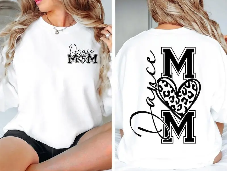 Dance Mom Shirt, Dance Mama Shirt, Leopard Print Dance Competition Shirt, My Heart is on that Stage Shirt