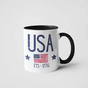 USA Grunge Flag Coffee Mug  Patriotic Independence Day Coffee Mug  USA Coffee Mug Patriotic Gift  Perfect Independence Day USA Mug Gift