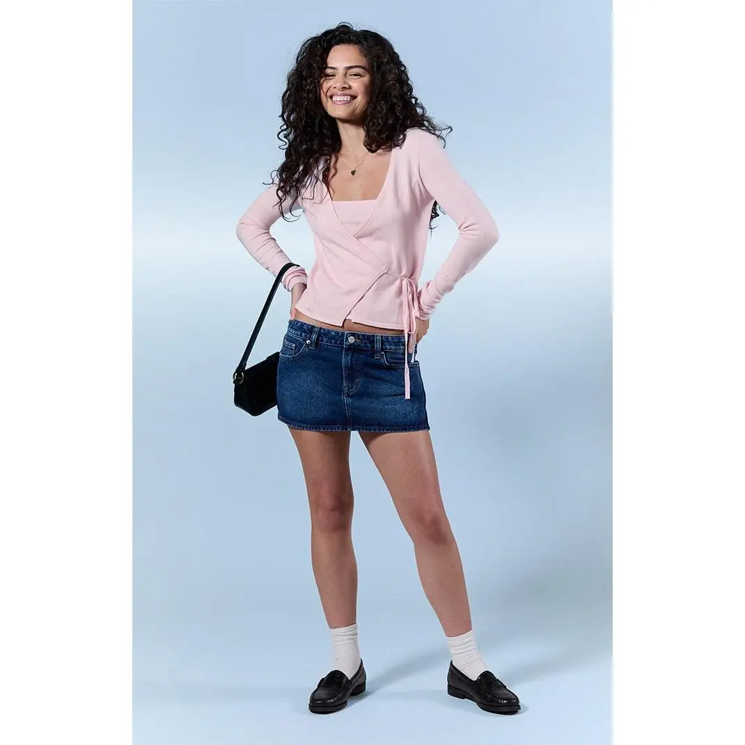 Pacsun Women's Piper Stretch Dark Blue Jean Micro Mini Skirt - Multicolor