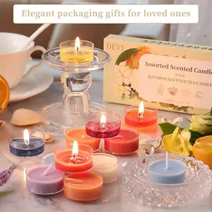 Scented Tea Candle - Natural Soy Wax with Essential Oils, Home Decoration and Aromatherapy, Concentrated Essential Oil Mini Scented Candles, Suitable for Family Meditation, Suitable for Romantic Dinner on Valentine's Day (6-piece set)